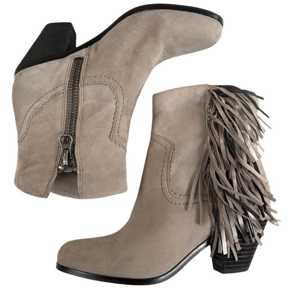 EUC Sam Edelman Leather Louie Fringed Boots Size 6